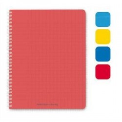  Cahier spiralé - 180 pages - 5x5  -17x22  - Couverture Polypro assortie - 1er PRIX