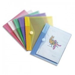 Sachet  6 porte -doc. - à Velcro - A5 - Assortis- TARIFOLD