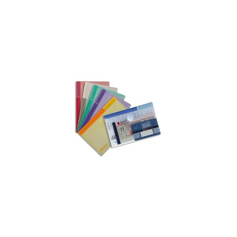 Enveloppe polypro. 2/10è - Velcro - A6 - 16,5x10,9  - Assortis- TARIFOLD