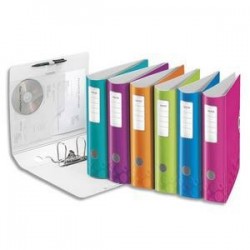 Classeur à levier WOW - Dos rond de 7,5cm -Polypro.-  31,8x31,4 - Assortis - LEITZ