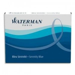 Etui 8 cartouches d'encre - Waterman - Bleu effaçable - Longue