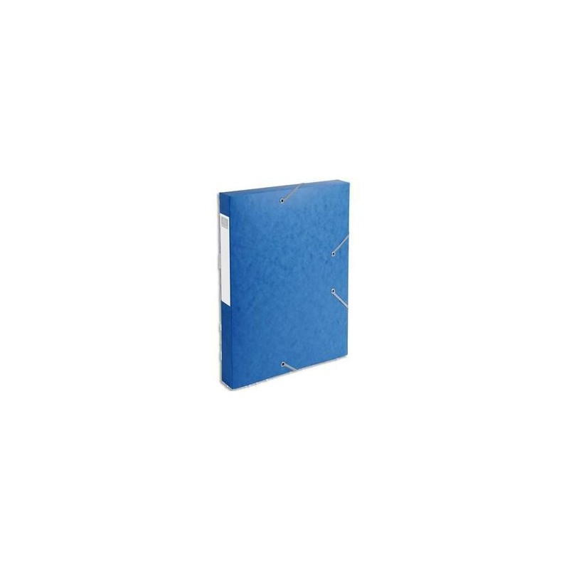 Chem/3 Rab+Elast - CARTOBOX - D4cm - Bleu-  EXACOMPTA