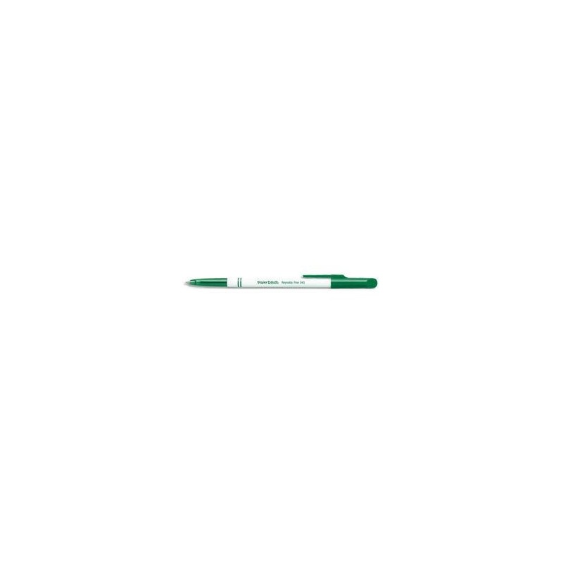 REYNOLDS Stylo à bille pointe fine encre Verte corps plastique couleur à capuchon 045