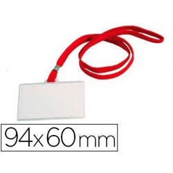 BADGE Q-CONNECT LACET PLASTIQU E RIGIDE CONGRES FOIRES ENTREPRISES INTERIEUR CARTE BLANCHE 60X94MM