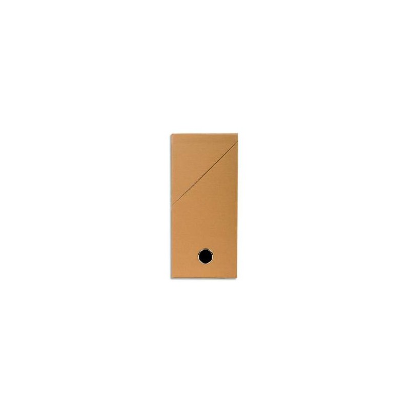 EXACOMPTA Boîte de transfert, carton rigide recouvert de papier toilé, dos 12 cm, 34x25,5 cm, havane