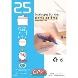 GPV Paquet de 25 enveloppes auto-adhésive 80 grammes format 110x220 mm