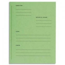 EXACOMPTA Paquet de 25 dossiers de plaidoirie pré-imprimés, en carte 265g. Coloris vert.