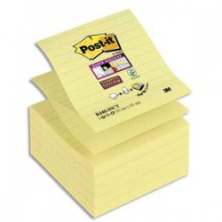 POST-IT Lot de 5 recharges Znotes Super Sticky jaune 90 feuilles lignées 101x101 mm