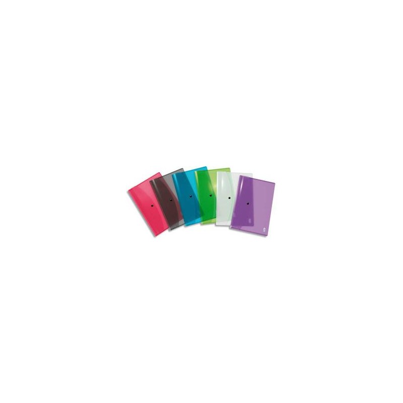 ELBA Chemise enveloppe HAWAI, en polypropylène 3/10ème, format A4, coloris translucides assortis