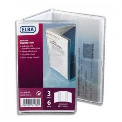 ELBA Etuis 6 faces pour carte grise 9 x 13,5 cm en PVC 30/100e