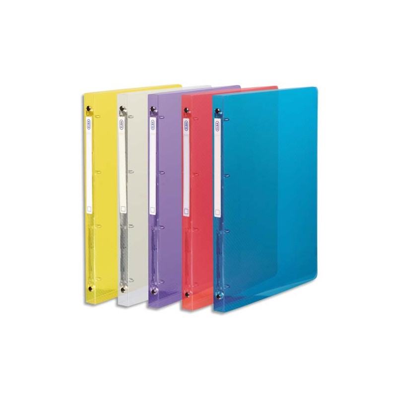 ELBA Classeurs Hawaï à 4 anneaux de 15 mm en polypropylène translucide 5/10e, coloris assortis