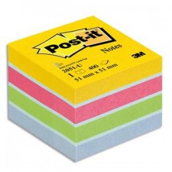 POST-IT Mini bloc cube 400 feuilles 5.1x5.1cm couleur ultra