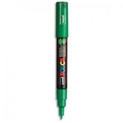 UNIBALL Marqueur peinture à eau, encre à pigmentation vert foncé, pointe extra fine UNI POSCA PC1MC/VF