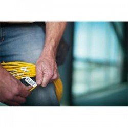 DYMO Ruban RHINO 9mmx5,5m Noir/Blanc polyester permanant adhésif ultra résistant S0718240/18482