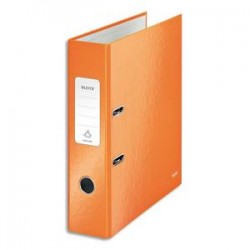 LEITZ Classeur à levier 180° WOW en carton pelliculé, dos 8 cm, coloris orange