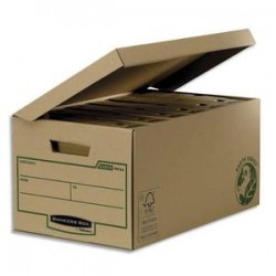 BANKERS BOX Conteneur EARTH SERIES à ouverture sur le dessus, montage manuel, carton recyclé kraft brun