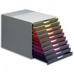 DURABLE Module de classement Varicolor 10 tiroirs multicolore - Dimensions : L29,2 x H28 x P35,6 cm