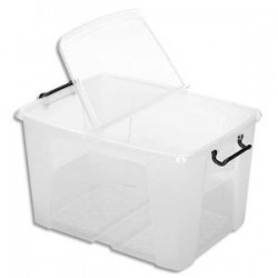 CEP Boîte de rangement Smart Box Strata avec couvercle clipsé Dim int.49,3x33,4x35,3 cm transparent 65L