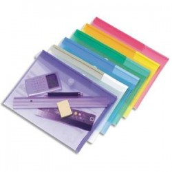 TARIFOLD Sachet de 12 porte documents à Velcro A4 TCollection en PP 20/100e coloris assortis