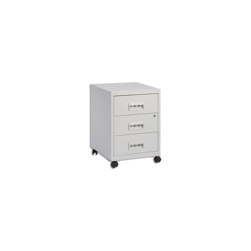 PIERRE HENRY Caisson Rang Concept mobile 3 tiroirs - Dimensions : L40 x H56 x P40 cm gris