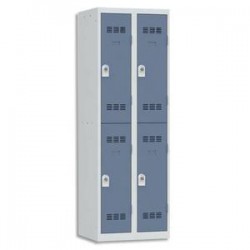 VINCO Vestiaire 2 Cases + 2 Colonnes - Dimensions : L60 x H180 x P50 cm gris perle bleu