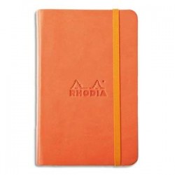 RHODIA Carnet RHODIArama 9x14cm 192 pages lignées. Couverture rembordée orange