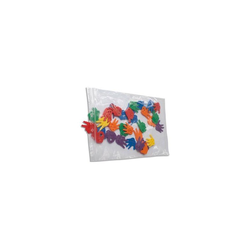 EMBALLAGE Paquet de 100 sacs, fermeture rapide en polyéthylène 50 microns - Dim. 25 x 35 cm transparent