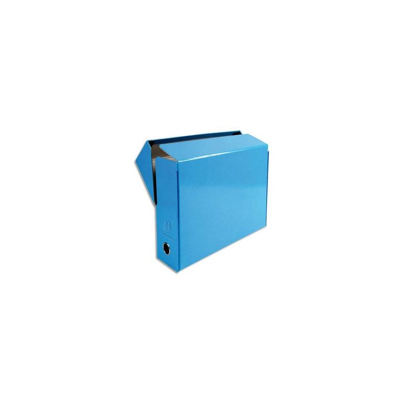 EXACOMPTA Boîte de transfert Iderama, carte lustrée pelliculée, dos 9,5 cm, 34x26 cm, coloris bleu clair