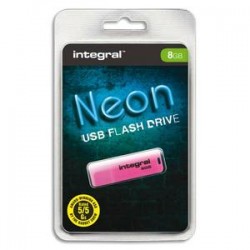 INTEGRAL Clé USB 2.0 NEON 8Go Rose INFD8GBNEONPK+redevance