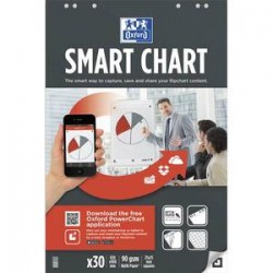 OXFORD Bloc pour les réunions SMARTCHART connecté 60 pages carreaux 2.5x2.5cm. Format 65x100cm