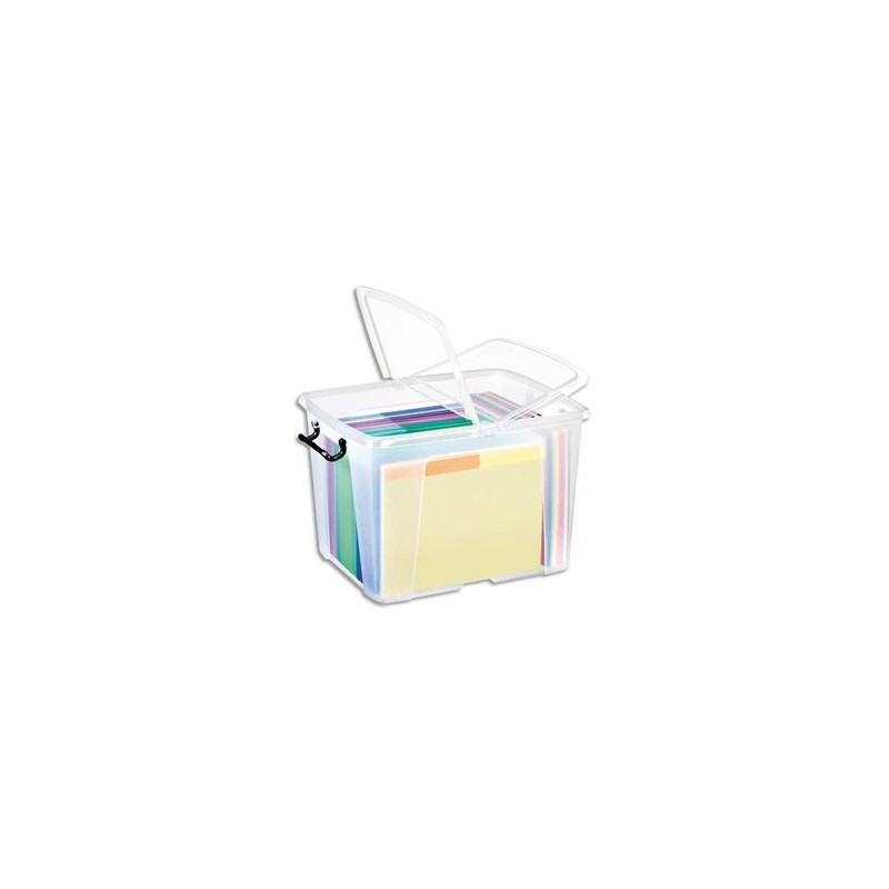 CEP Boîte de rangement Smart Box Strata avec couvercle clipsé dims int.30,3x38,9x30,4cm transparent 40L