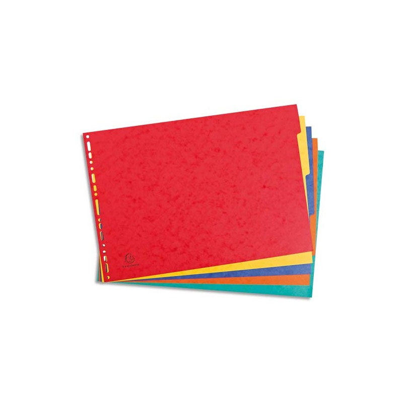 EXACOMPTA Jeu d'intercalaires 5 positions en carte lustrée 5/10e format A3 400g