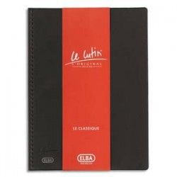 ELBA Protège-documents 100 vues noir Le Lutin , couverture PVC 34/100e, pochettes PVC 5,5/100e