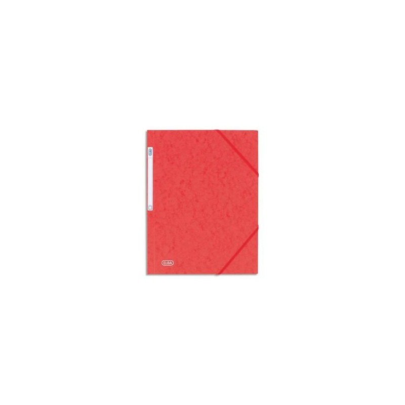ELBA Chemise 3 rabats et élastique Eurofolio , en carte lustrée 5/10e rouge
