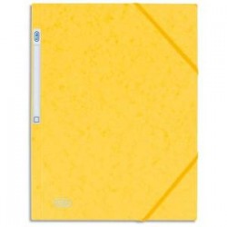 ELBA Chemise 3 rabats et élastique Eurofolio , en carte lustrée 5/10e jaune