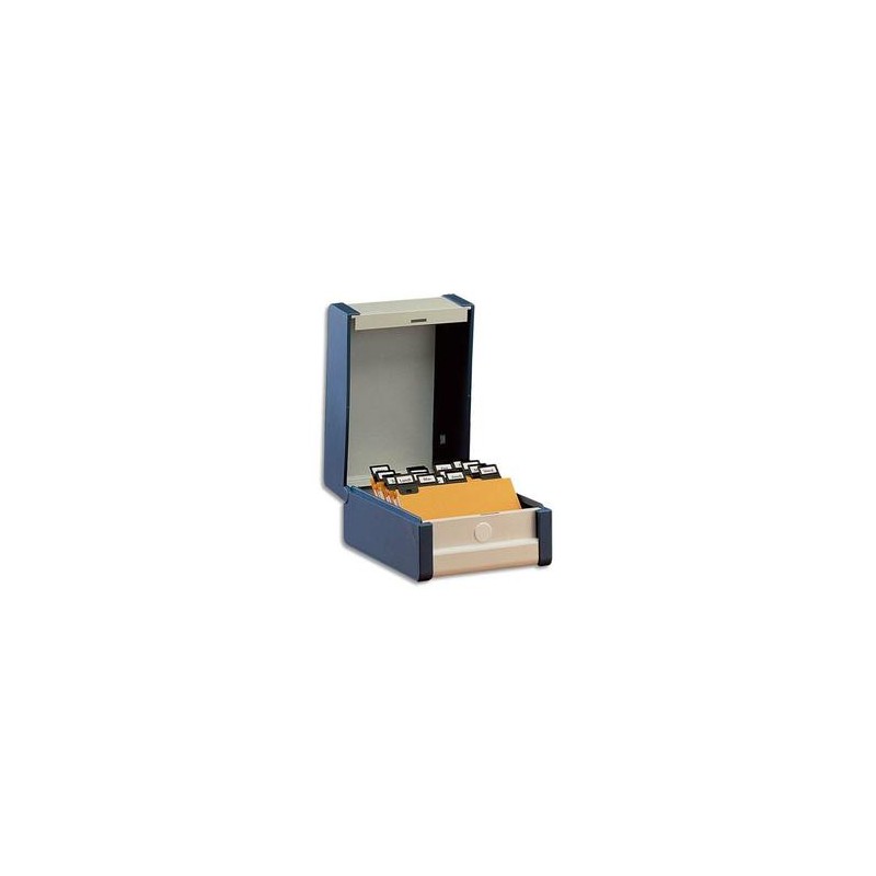 REXEL Boîte à fiches Provence format A6 en hauteur H148 x P105 mm gris, livré avec séparateur métallique