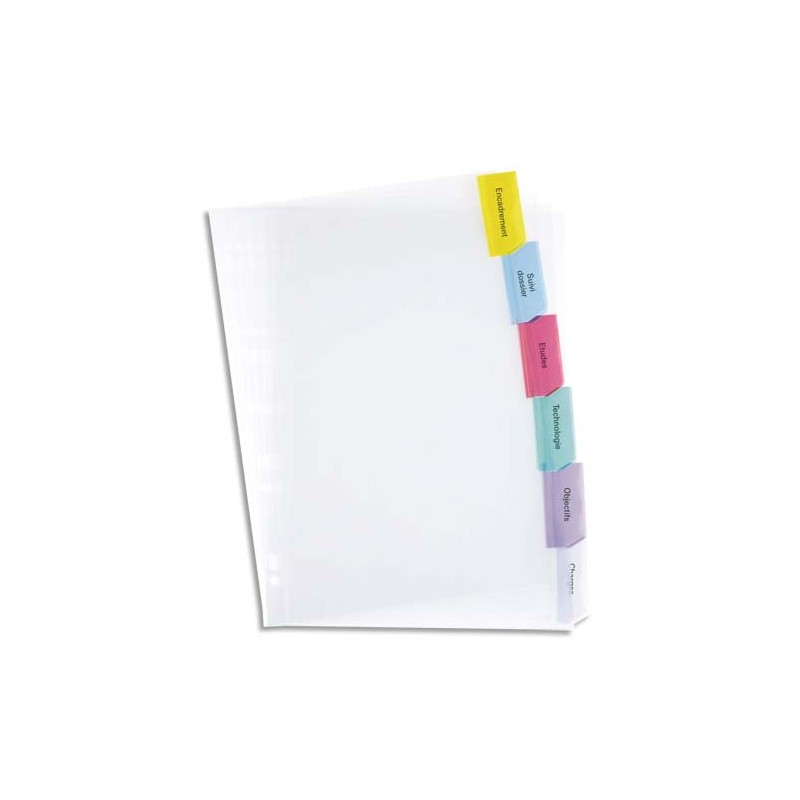 ELBA Jeu d'intercalaires 6 positions à onglets maxi format pour pochettes, en PVC 17/100e