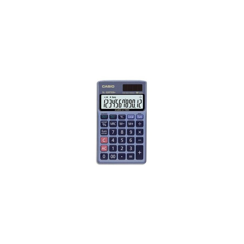 CASIO Calculatrice de poche 12 chiffres conversion euro SL320TER