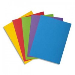 EXACOMPTA Paquet de 50 chemises 1 rabat BAHIA en carte 220 grammes assortis vif