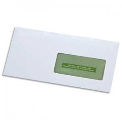 GPV boite de 500 enveloppes recyclées extra blanches Erapure, format DL 110x220mm fenetre 45x100mm 80g