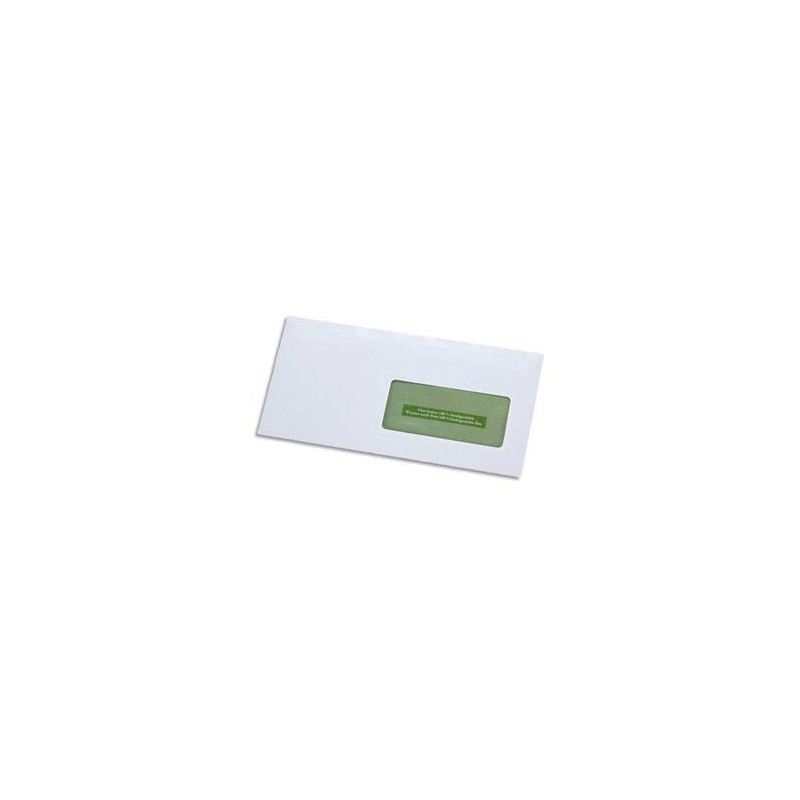 GPV boite de 500 enveloppes recyclées extra blanches Erapure, format DL 110x220mm fenetre 45x100mm 80g