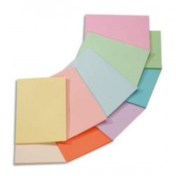 CLAIREFONTAINE Ramette 5x100F papier couleur Trophée 80g A4 assortis pastel rose,canari,vert,bleu,saumon