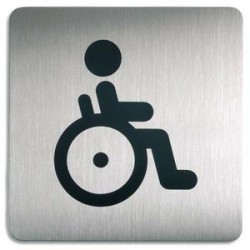 DURABLE Plaques de signalisation Toilettes Handicapés argent métallisé 15x15 cm