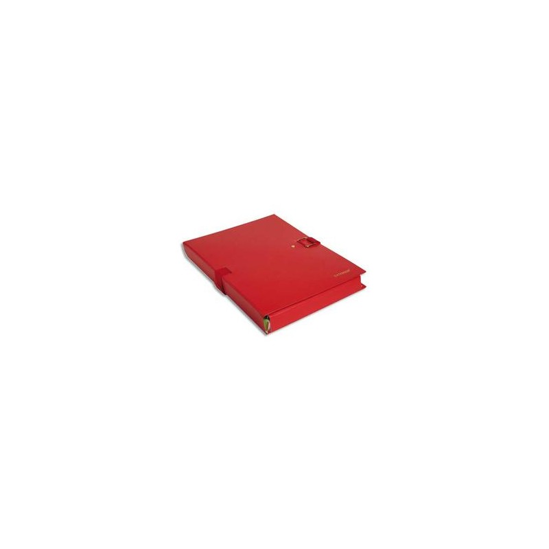 EXACOMPTA Chemise extensible Extensor, grand rabat en pied, balacolor rouge finition imitation cuir