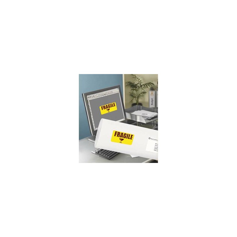 AVERY Boite de 350 Etiquettes laser rectangulaire enlevables 99.1x38.1mm coloris jaune fluo L7263Y-25