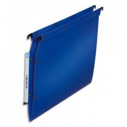 OBLIQUE AZ Paquet de 10 dossiers suspendus ARMOIRE en polypro opaque. Fond V, bouton-pression. Bleu