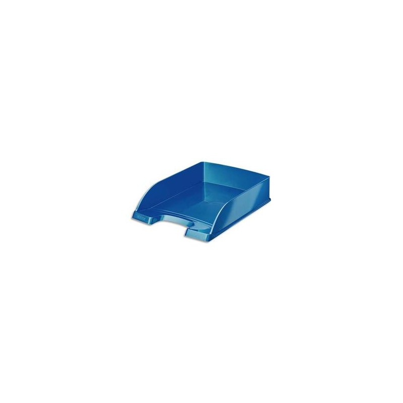 LEITZ Corbeille à courrier Leitz Plus - WOW bleu métallisé - L35,7 x H7 x P25,5 cm