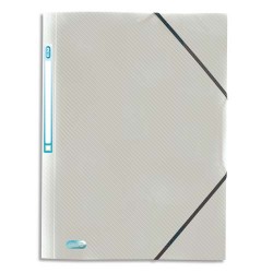 ELBA Chemise 3 rabats et élastiques HAWAI. En polypropylène 5/10ème incolore.