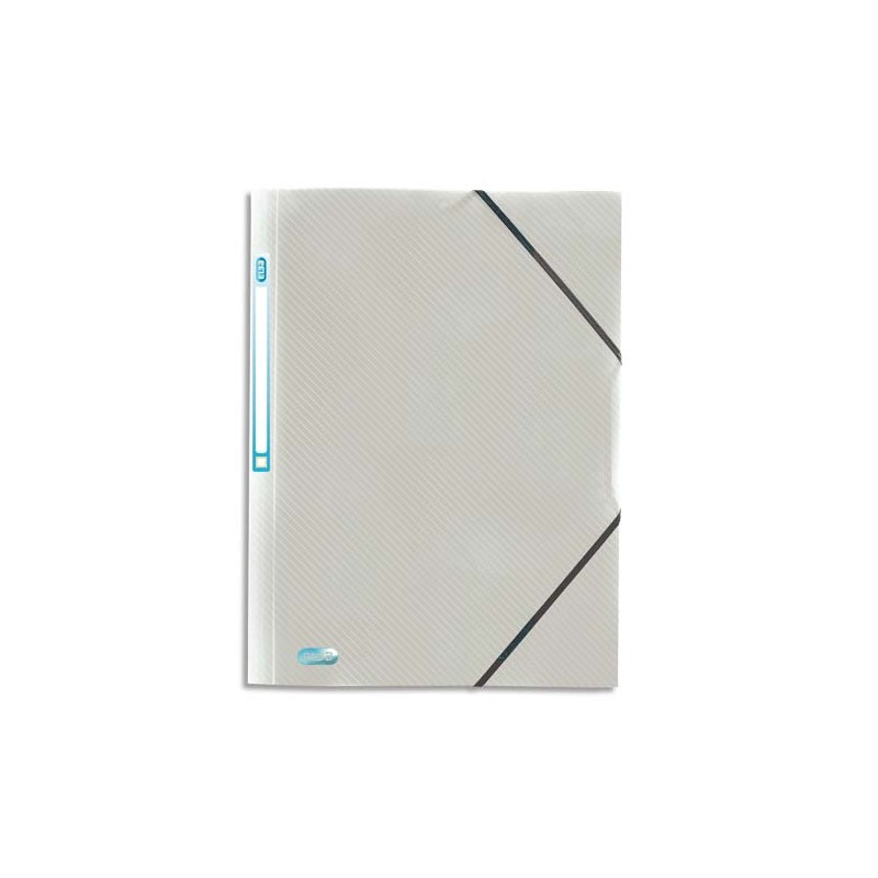 ELBA Chemise 3 rabats et élastiques HAWAI. En polypropylène 5/10ème incolore.