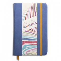 RHODIA Carnet RHODIArama 9x14cm 192 pages unies. Couverture rembordée saphir